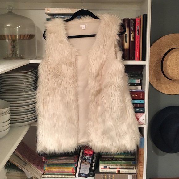White fur jacket/ Target