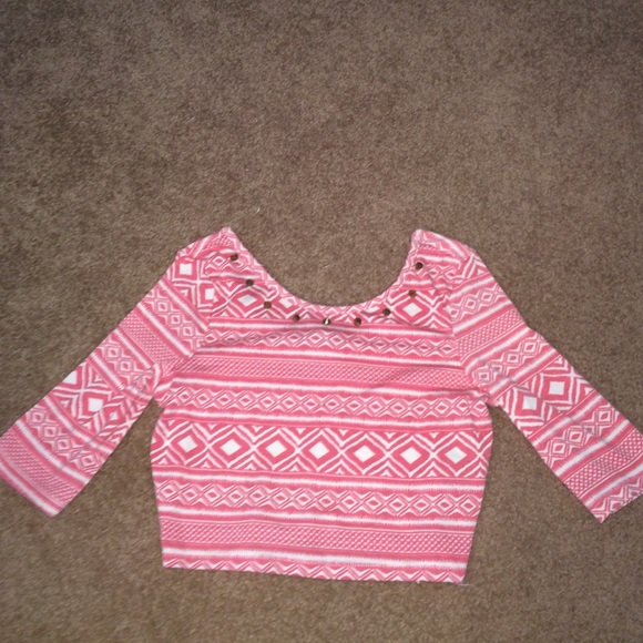 Tribal print crop top with studs