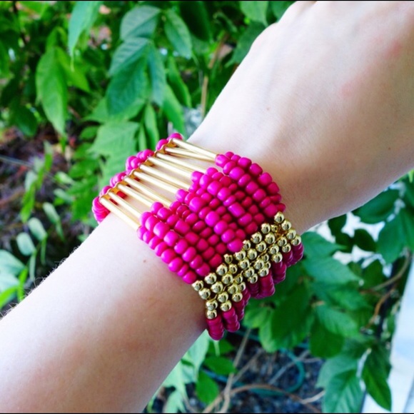 T&J Designs pink and gold beaded bracelet - Picture 2 of 2