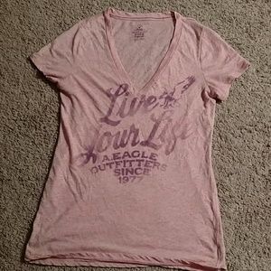 Faded pink AEO shirt.