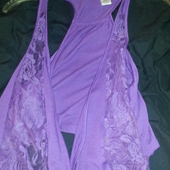 Purple lace vest