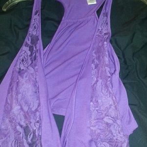 Purple lace vest