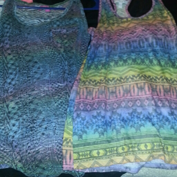 2 rainbow tank tops