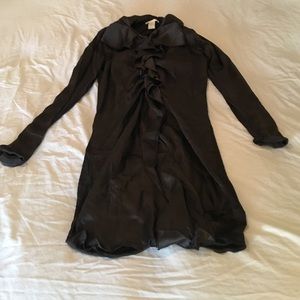 Ruffled Gold Hawk Zipper Dress