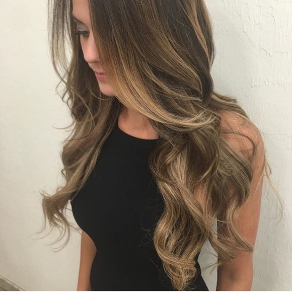 Halo Couture Hair Extension 16" Med Brown w Blonde