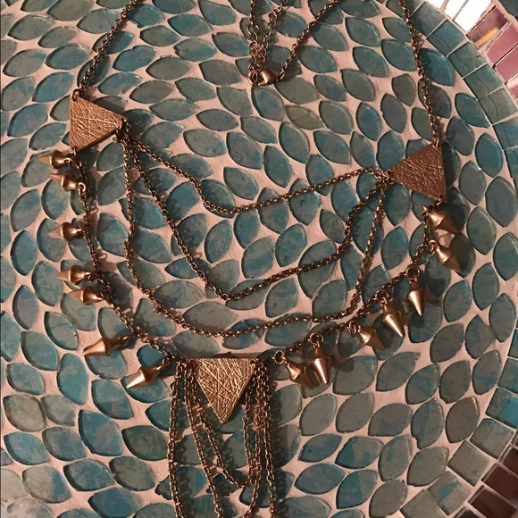 Chic, Edgy and Fun Gold Necklace - Picture 2 of 4