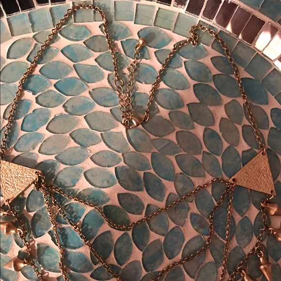 Chic, Edgy and Fun Gold Necklace - Picture 3 of 4