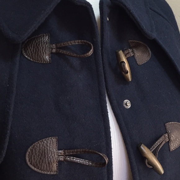 Maison Jules Faux-Leather-Trim Toggle Cape. B61 - Picture 4 of 4