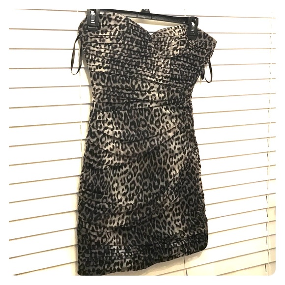 Bcbg Maxazria gray animal print mini dress