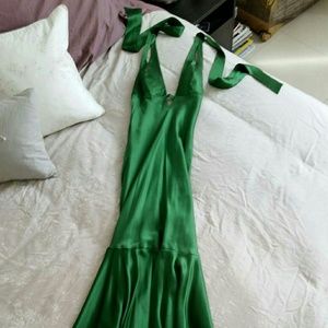 Silk Emerald Green Dress