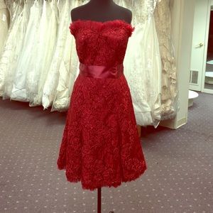 Red lace dress