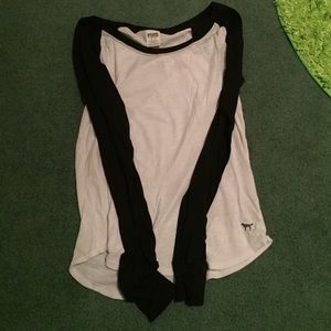 Black and white baseball tee