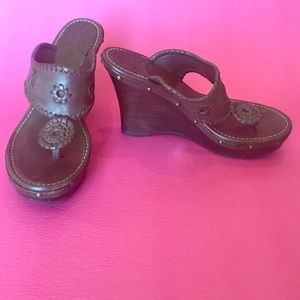 Authentic Jack Rogers Leather Wegdes