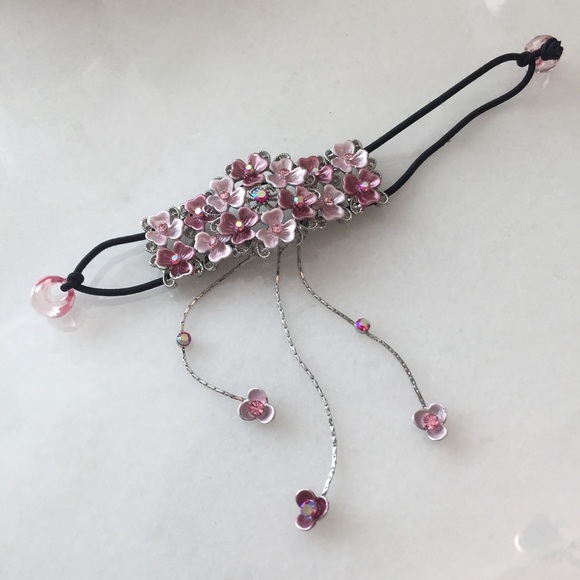 Flower Ponytail Hair Band in Pink
