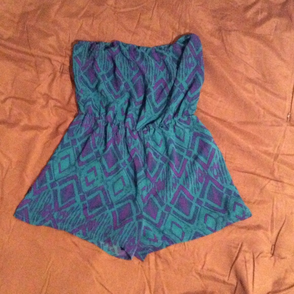 I Love H81 Turquoise and Purple Romper