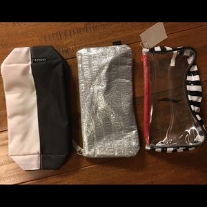 3 sephora makeup bags.