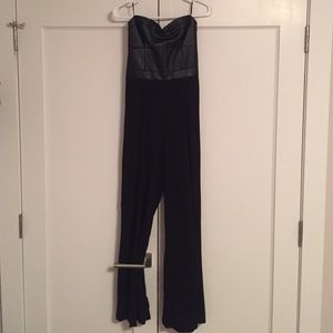 Strapless Faux Leather Nordstrom Jumpsuit