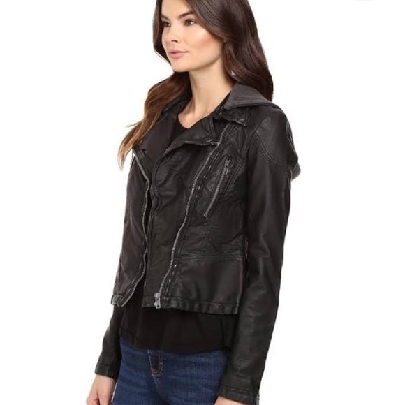 Free People Jackets & Blazers - Free people black Leather Jacket and fur vest