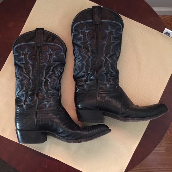 Tony Lama black cowboy boots