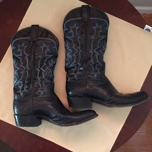Tony Lama black cowboy boots