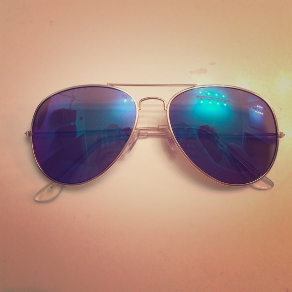 Blue aviator sunglasses