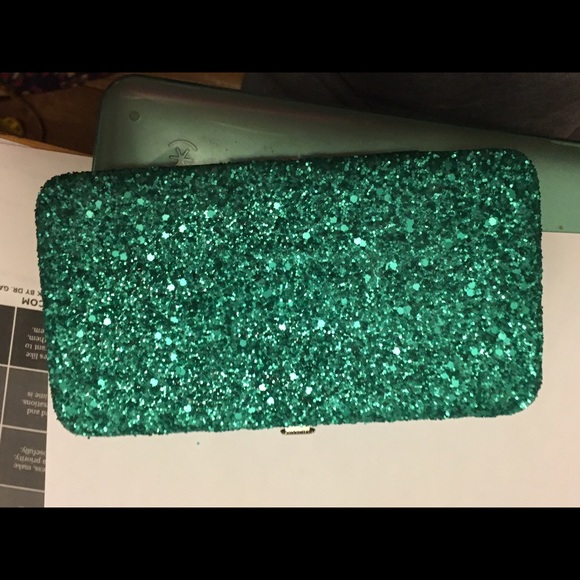 Target green glitter wallet