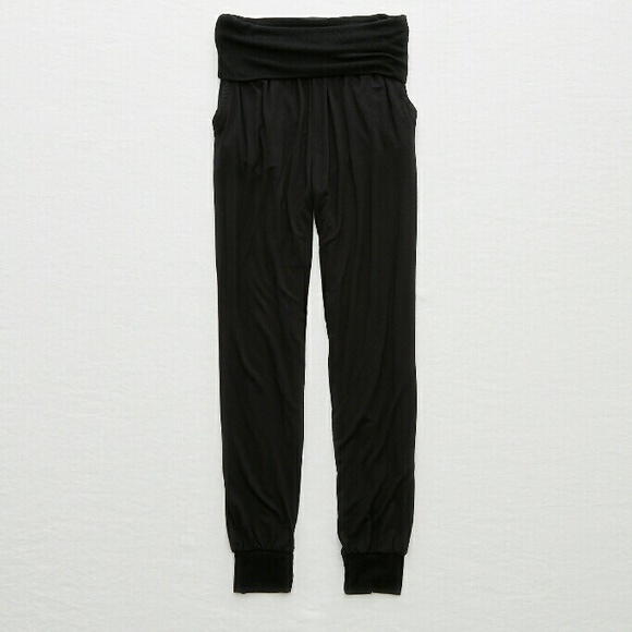 Aerie Real Soft Black Harem Pant