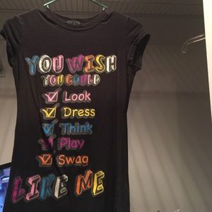 Black short sleeved graphic tee