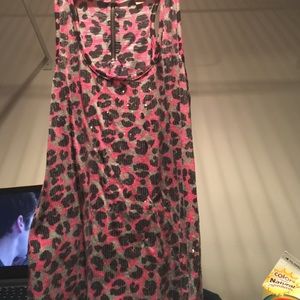 Pink Leopard sequin tank top