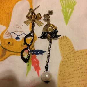 Betsey Johnson mismatched earrings