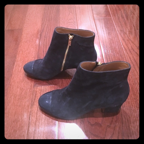Calvin Klein suede cap toe booties