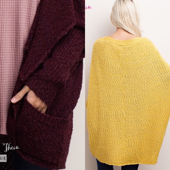 HP 7X 💖Burgundy Oversize Knit Cardigan - Picture 5 of 7