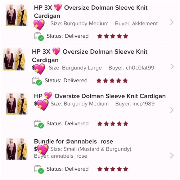 HP 7X 💖Burgundy Oversize Knit Cardigan - Picture 6 of 7