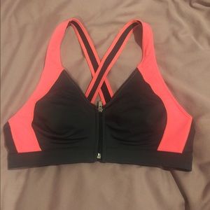VS grey/pink open front sports bra
