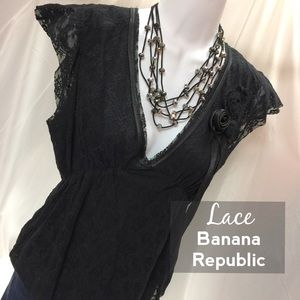 Banana Republic Black Lace Top