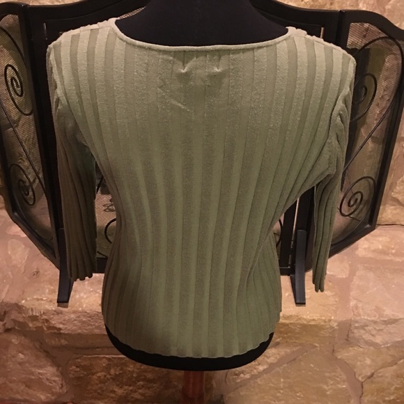 Olive Colored Ribbed Top - Picture 2 of 3