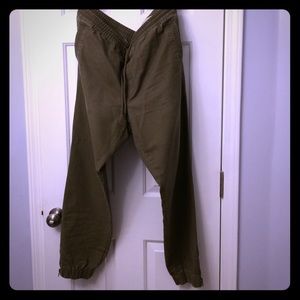 Canvas zip-cuff joggers