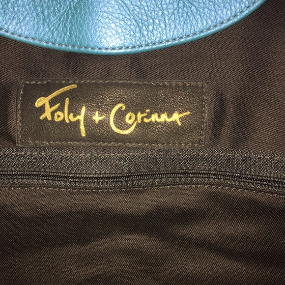 FOLEY + CORINA metallic blue leather DISCO TOTE - Picture 3 of 4