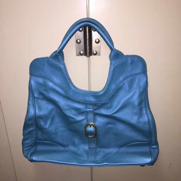 FOLEY + CORINA metallic blue leather DISCO TOTE - Picture 4 of 4