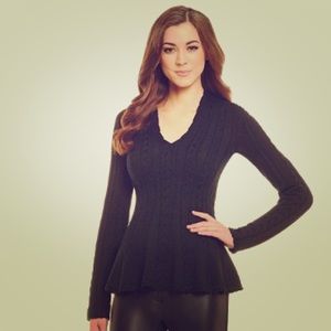 Antonio Melani cable knit peplum sweater