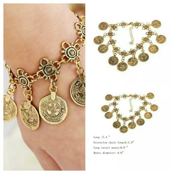 NWT BOHEMIAN GYPSY COIN BRACELET - Picture 4 of 4