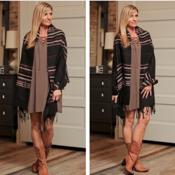 2 Left! 🎉HP 12/6🎉Boho Bell Lace Up Dress! - Picture 3 of 4