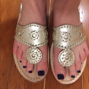 Jack Rogers Navajo Sandal platinum size 6