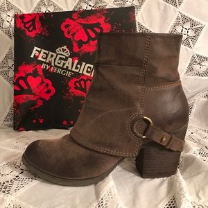 Fergalicious taupe booties