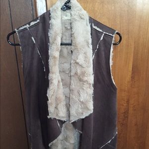 Faux fur lined vest