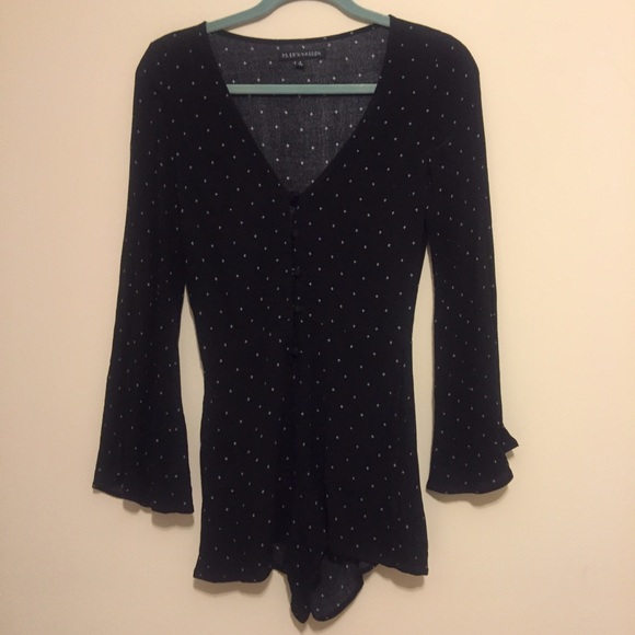 P.S. Erin Wasson Bell Sleeve Gauze Romper Playsuit - Picture 3 of 4