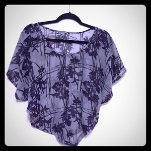 Asymmetrical floral blouse size small