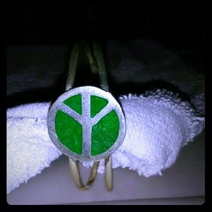 Vintage stearling silver bracelet peace sign