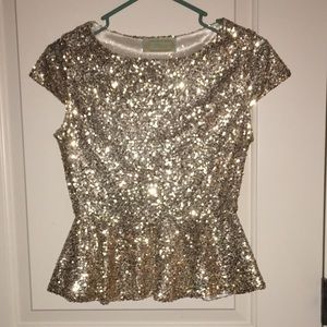 SUMMER END CLOSET CLEAN OUT - GOLD Peplum Top