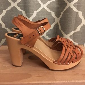 Swedish Hasbeens Braided Sky High Leather Sandal